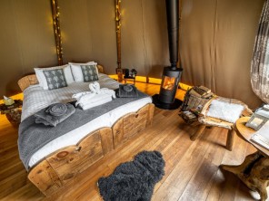 Whispering Trees Tipi on a Glampsite in the Peak District, Hartington, Derbyshire, England